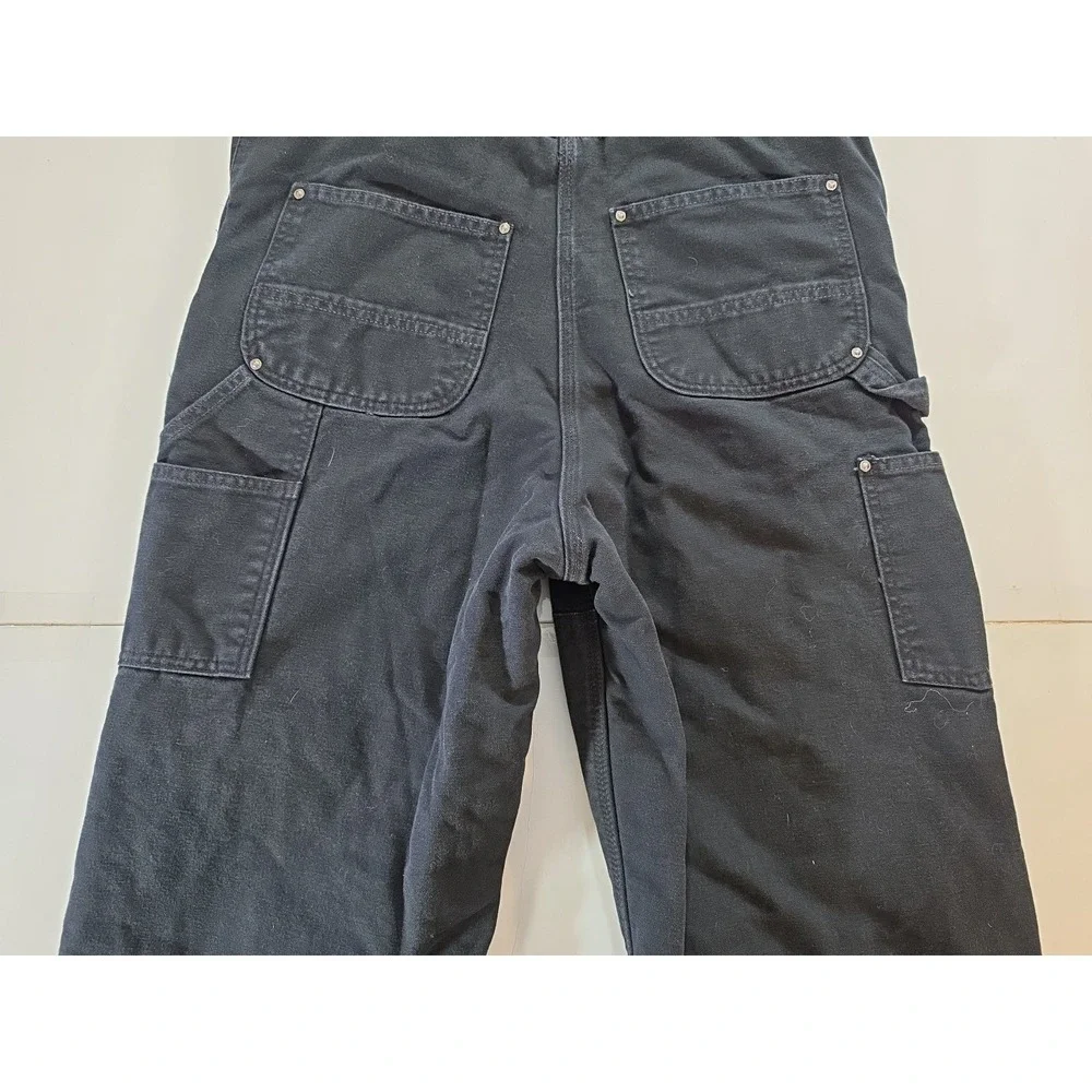 Carhartt 104031 Insulated Bib Overalls Men M Regular Black Quilt Lined Work Pant